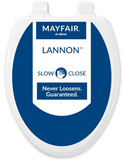 MAYFAIR 1843SLOW 000 Lannon Toilet Seat will Slow Close and Never Loosen, ELONGATED, Durable Enameled Wood, White