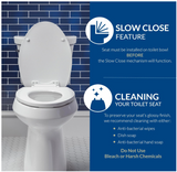 MAYFAIR 1843SLOW 000 Lannon Toilet Seat will Slow Close and Never Loosen, ELONGATED, Durable Enameled Wood, White