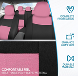 BDK PolyPro Pink Car Seat Covers for Women Full Set – Front and Rear Split Bench Car Seat Cover, Easy Install with Two-Tone Accent, Interior Covers for Auto Truck Van SUV