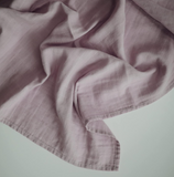 Mushie Muslin Baby Swaddle Blanket | 100% Organic Cotton (Soft Mauve)