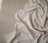 Mushie Muslin Baby Swaddle Blanket | 100% Organic Cotton (Falling Stars)