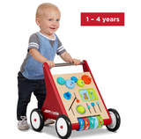 Radio Flyer Classic Push & Play Walker, Toddler Walker with Activity Play, Red Walker Toy, Ages 1-4