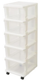 HOUZE MS-2175-CLEAR, 5 Tier 90L Knock Down Cabinet (Clear)