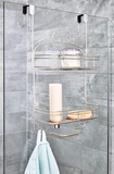 iDesign Weston Medium Metal Hanging Shower, Bath Organizer Holds Shampoo, Razors, Conditioner, Soap, Over-The-Door Caddy