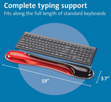 Kensington Gel Keyboard Wrist Rest - Red/Black (K62398AM)