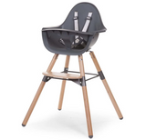 Childhome EVOLU 2 CHAIR 2 in 1 and BUMPER, Natural Wood And Anthracite Grey