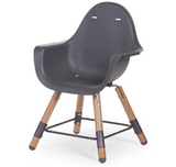 Childhome EVOLU 2 CHAIR 2 in 1 and BUMPER, Natural Wood And Anthracite Grey