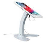 Dual Kiosk Stand – CTA Security Stand with Locking Case, Cable, Stylus, and Tether for iPad Gen. 5-6, iPad Air 1-2, and iPad Pro 9.7” (PAD-ASKW) – White