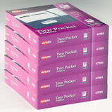 Avery Two-Pocket Folders, Dark Blue, Box of 25, Multi Pack of 5 (47985)