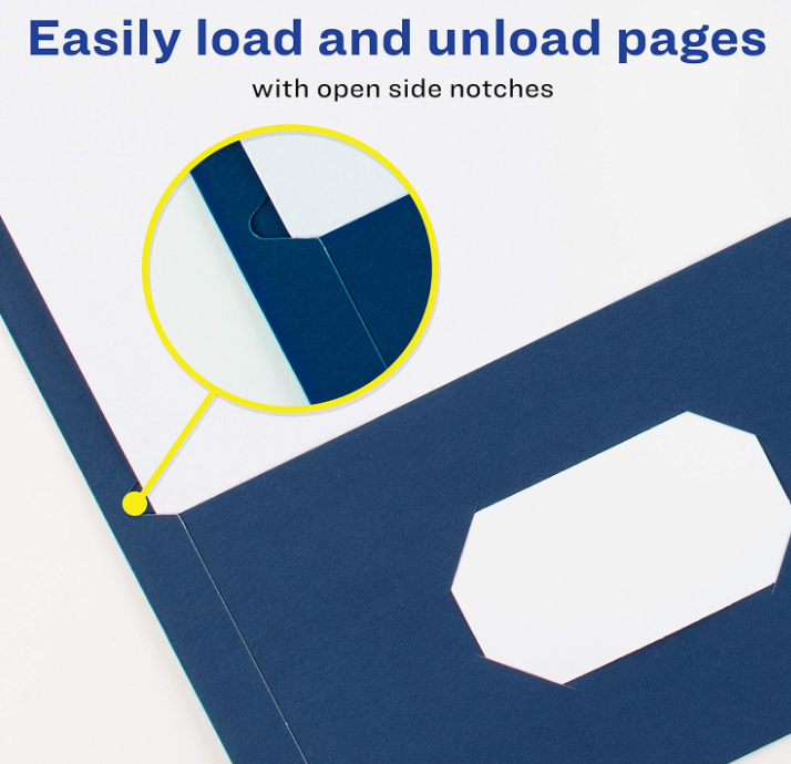 Avery Two-Pocket Folders, Dark Blue, Box of 25, Multi Pack of 5 (47985) Secondary image