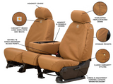 Covercraft Carhartt SeatSaver Custom Seat Covers | SSC2412CABN | 1st Row Bucket Seats | Compatible with Select Ford F-150/F-250/F-350 Models, Brown