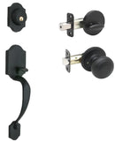 Copper Creek HZ2610XCK-BC Heritage Front Entrance Handleset in Black with Colonial Knob Interior