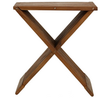 Bare Decor Rocco Folding Stool in Solid Teak Wood, Brown, 16 Inch