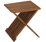 Bare Decor Rocco Folding Stool in Solid Teak Wood, Brown, 16 Inch