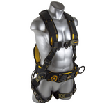 Guardian 21030 Cyclone Construction Harness with QC Chest/TB Leg/TB Waist Belt/Side D-Rings, Black/Yellow