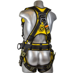 Guardian 21030 Cyclone Construction Harness with QC Chest/TB Leg/TB Waist Belt/Side D-Rings, Black/Yellow