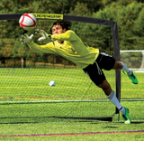 Franklin Sports Blackhawk Backyard Soccer Goal - Portable Kids Soccer Net - Pop Up Folding Indoor + Outdoor Goals - 6'6" x 3'3" - Black