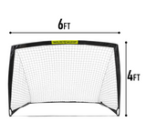 Franklin Sports Blackhawk Backyard Soccer Goal - Portable Kids Soccer Net - Pop Up Folding Indoor + Outdoor Goals - 6'6" x 3'3" - Black