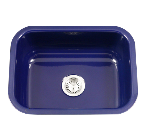 Houzer Porcela 23 inch Navy Blue Porcelain Enamel Steel Undermount Single Bowl Kitchen Sink - PCS-2500 NB Main image