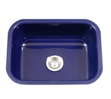 Houzer Porcela 23 inch Navy Blue Porcelain Enamel Steel Undermount Single Bowl Kitchen Sink - PCS-2500 NB