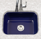 Houzer Porcela 23 inch Navy Blue Porcelain Enamel Steel Undermount Single Bowl Kitchen Sink - PCS-2500 NB
