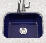 Houzer Porcela 23 inch Navy Blue Porcelain Enamel Steel Undermount Single Bowl Kitchen Sink - PCS-2500 NB