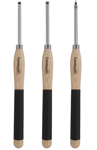 Savannah Carbide Turning Tool Large Size (3 Piece Set - All 3 Turning Tools) Includes Diamond Shape, Round and Square Turning Tools With Comfort Grip Handles Main image