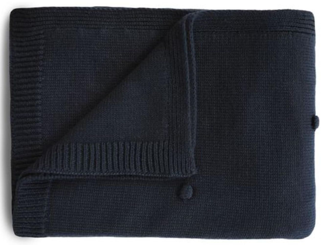Mushie Knitted Baby Blanket | Organic Newborn Nursery Bedding | Material: 100% Organic Cotton | Breathable & Warm | Machine Washable (Textured Dots Dark...