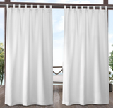 Exclusive Home Cabana Solid Indoor/Outdoor Light Filtering Hook-and-Loop Tab Top Curtain Panel Pair, 54