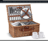 Picnic Basket for 2, Willow Hamper Set with Insulated Compartment, Handmade Large Wicker Picnic Basket Set with Utensils Cutlery - Perfect for Picnic, Camping, or Any Other Outdoor