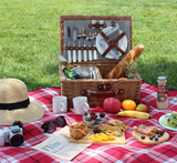 Picnic Basket for 2, Willow Hamper Set with Insulated Compartment, Handmade Large Wicker Picnic Basket Set with Utensils Cutlery - Perfect for Picnic, Camping, or Any Other Outdoor