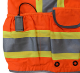 Radians SV55 Class 2 Heavy Woven Two Tone Engineer Vest with Padded Neck to Support Extra Weight in Cargo Pockets