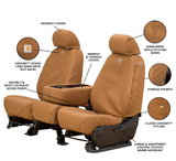 Covercraft Carhartt SeatSaver Custom Seat Covers | SSC2412CABN | 1st Row Bucket Seats | Compatible with Select Ford F-150/F-250/F-350 Models, Brown