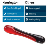 Kensington Gel Keyboard Wrist Rest - Red/Black (K62398AM)