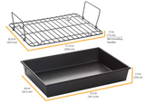 Chicago Metallic Non-Stick Roast Pan with Non-Stick Rack, 13 x 9 x 2.2 inches