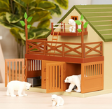 Terra by Battat – 15 Pcs Animal Hospital Pretend & Play Set - Openable Rooftop for Farm or Safari Animal Figurines - Wooden Vet Clinic Toy for Kids and Toddler Ages 3+