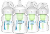 Dr. Brown's Options+ Wide-Neck Baby Bottle, White, 5 Ounce, 4 Count