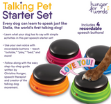 Hunger for Words Talking Pet Starter Set, Recordable Buttons for Dogs, Talking Dog Buttons, Teach Your Dog to Talk, Multicolor,4 Count (Pack of 1)/