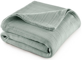 Vellux® 1B07229 Cotton Machine Washable Bed Sofa King size Blanket, Light Gray