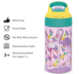 Zak Designs 16oz Riverside Desert Life Kids Water Bottle with Straw and Built in Carrying Loop Made of Durable Plastic, Leak-Proof Design for Travel, 2PK Set