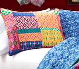 Lush Decor Misha Quilt | Patchwork Bohemian Reversible Print Pattern 3 Piece Bedding Set - King - Fuschia and Blue