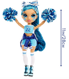 Rainbow Cheer Skyler Bradshaw Blue Cheerleader Fashion Doll with Pom Poms, Great for Kids 6-12 Years