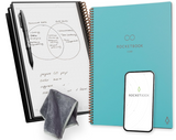 Rocketbook Everlast Smart Reusable Notebook - Dotted Grid Eco-Friendly Notebook with 1 Pilot Frixion Pen & 1 Microfiber Cloth, Letter Size (8.5" x 11"), Neptune Teal Cover