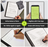 Rocketbook Planner & Notebook, Fusion : Reusable Smart Planner & Notebook | Improve Productivity with Digitally Connected Notebook Planner | Dotted, 8.5" x 11", 42 Pg, Terrestrial Green