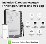 Rocketbook Planner & Notebook, Fusion : Reusable Smart Planner & Notebook | Improve Productivity with Digitally Connected Notebook Planner | Dotted, 8.5" x 11", 42 Pg, Terrestrial Green