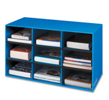 Bankers Box Classroom 9 Compartment Cubby Storage 16"H x 28 1/4"W x 13"D (3380701), Blue