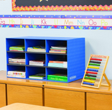 Bankers Box Classroom 9 Compartment Cubby Storage 16"H x 28 1/4"W x 13"D (3380701), Blue