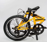 ZiZZO Campo 20" Folding Bicycle Shimano 7 Speed Adjustable Stem Lightweight Aluminum Frame (Yellow)