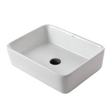 Kraus KCV-121-ORB White Rectangular Ceramic Bathroom Sink with Pop Up Drain