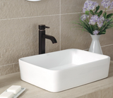 Kraus KCV-121-ORB White Rectangular Ceramic Bathroom Sink with Pop Up Drain